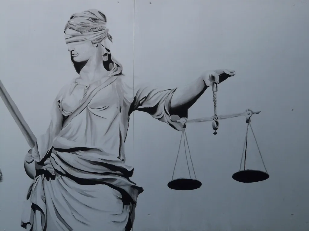 Duvarda gözü bağlı adalet tanrıçası ve terazi, disiplin cezasına karşı iptal davası