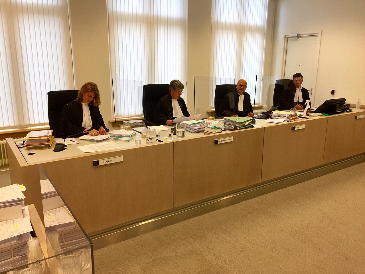 A courtroom in which unlawfully obtained evidence is argued in criminal proceedings