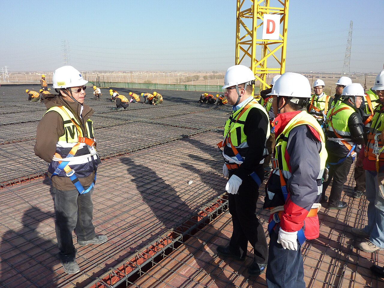 Construction work in progress on a building site