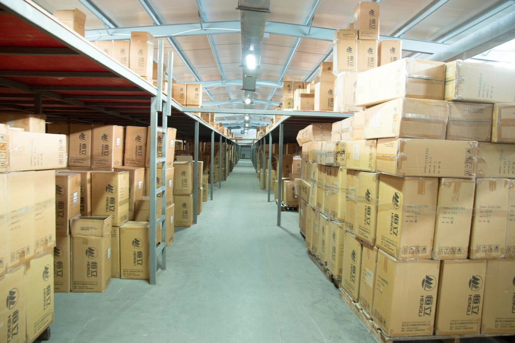 Commercial goods stacked in a warehouse and shipping boxes
